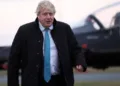 British Prime Minister Boris Johnson visits RAF Valley in Anglesey, Britain January 27, 2022. REUTERS/Carl Recine