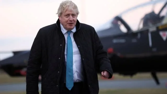 British Prime Minister Boris Johnson visits RAF Valley in Anglesey, Britain January 27, 2022. REUTERS/Carl Recine