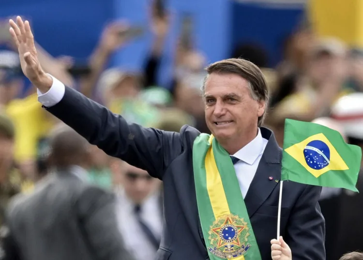 Brazilian President Jair Bolsonaro attend the Independence Day Parade in Brasilia, on September 7, 2022. Bolsonaro intends to make a show of force with rallies by his supporters and military parades during the national Independence Day holiday, under a tense climate less than a month before the presidential election.