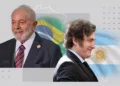 El presidente de Brasil, Luiz Inácio Lula da Silva, y el presidente de Argentina, Javier Milei. Foto: Archivo