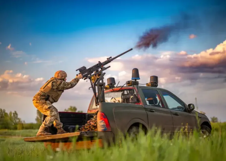 Ucrania ha estado enviando equipos de ametralladoras con camiones para derribar chiíes, una táctica nacida de la necesidad.Oxana Chorna/Global Images Ukraine via Getty Images