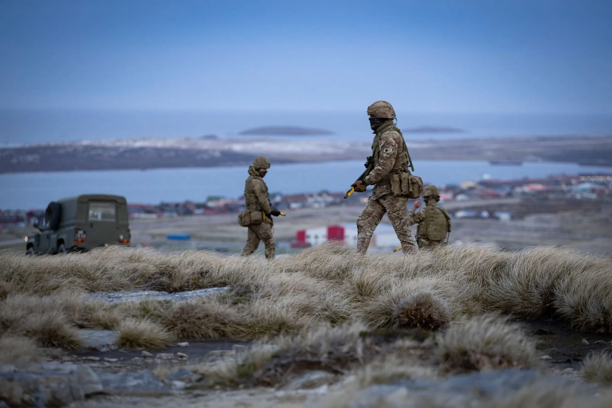 Ejercicios militares en las Islas Malvinas. Crédito: BFSAI
