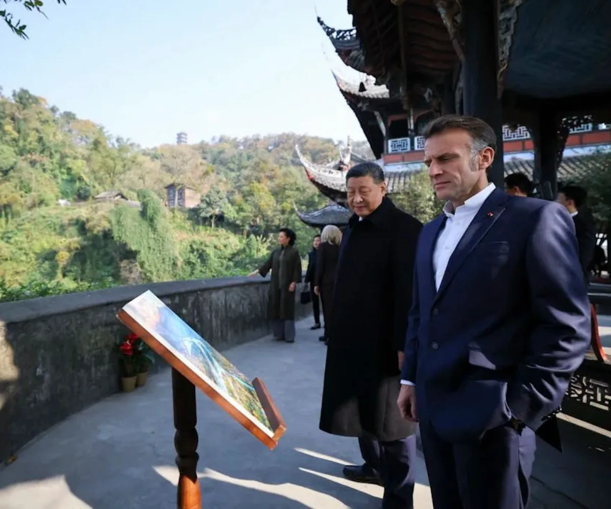 Xi Jinping y Emmanuel Macron