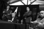 El presidente de EE.UU. Donald Trump junto con el Secretario de Estado Marco Rubio en la "War Room" viendo la operaciĂłn militar en Venezuela