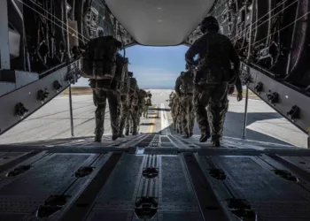 1er Batallón El Real Regimiento Irlandés en el ejercicio final de la Operación FIRIC en las Islas Malvinas. Crédito: Cpl Knox