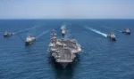 El portaaviones USS Gerald R. Ford a su llegada a Haifa, Israel, el 23 de febrero de 2026, en el marco del refuerzo militar estadounidense en la región. /Créditos: @HirwaEphrem vía X