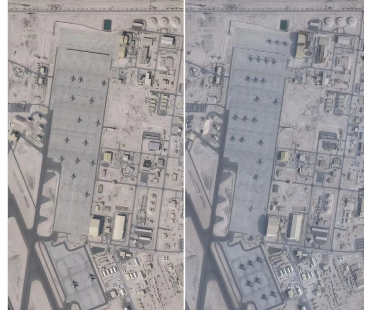 Imagen satelital de la base al-Udeid de Estados Unidos en Qatar