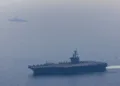 Despliegue del al grupo de ataque del portaaviones USS Abraham Lincoln operando en el Mar Arábigo. Crédito: CENTCOM