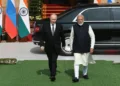Vladimir Putin se reunió con el primer ministro indio, Narendra Modi, en el Palacio de Hyderabad, el 5 de diciembre de 2025. Créditos: Mikhail Tereshchenko, TASS.