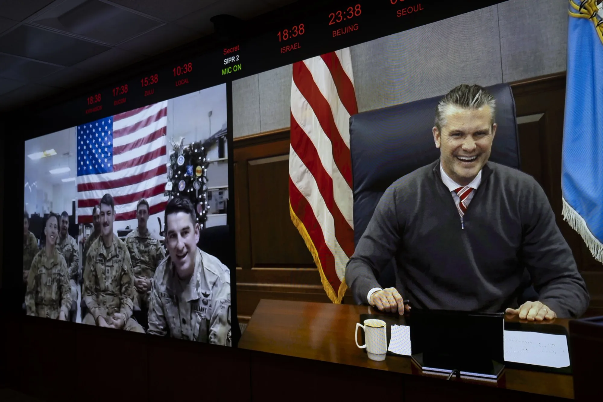 Mensaje navideño de Pete Hegseth destacando el rol de hombres y mujeres del Ejército de Estados Unidos en la protección del país./
Créditos: Cuenta oficial @SecWar en X.