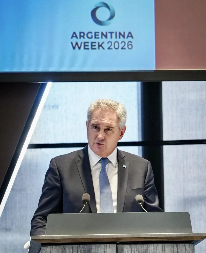 El Canciller de la República Argentina, Pablo Quirno en la apertura del Argentina Week/ Créditos: Cuenta Oficial de X de Pablo Quirno.