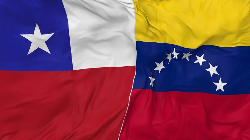 Banderas de Chile y Venezuela
