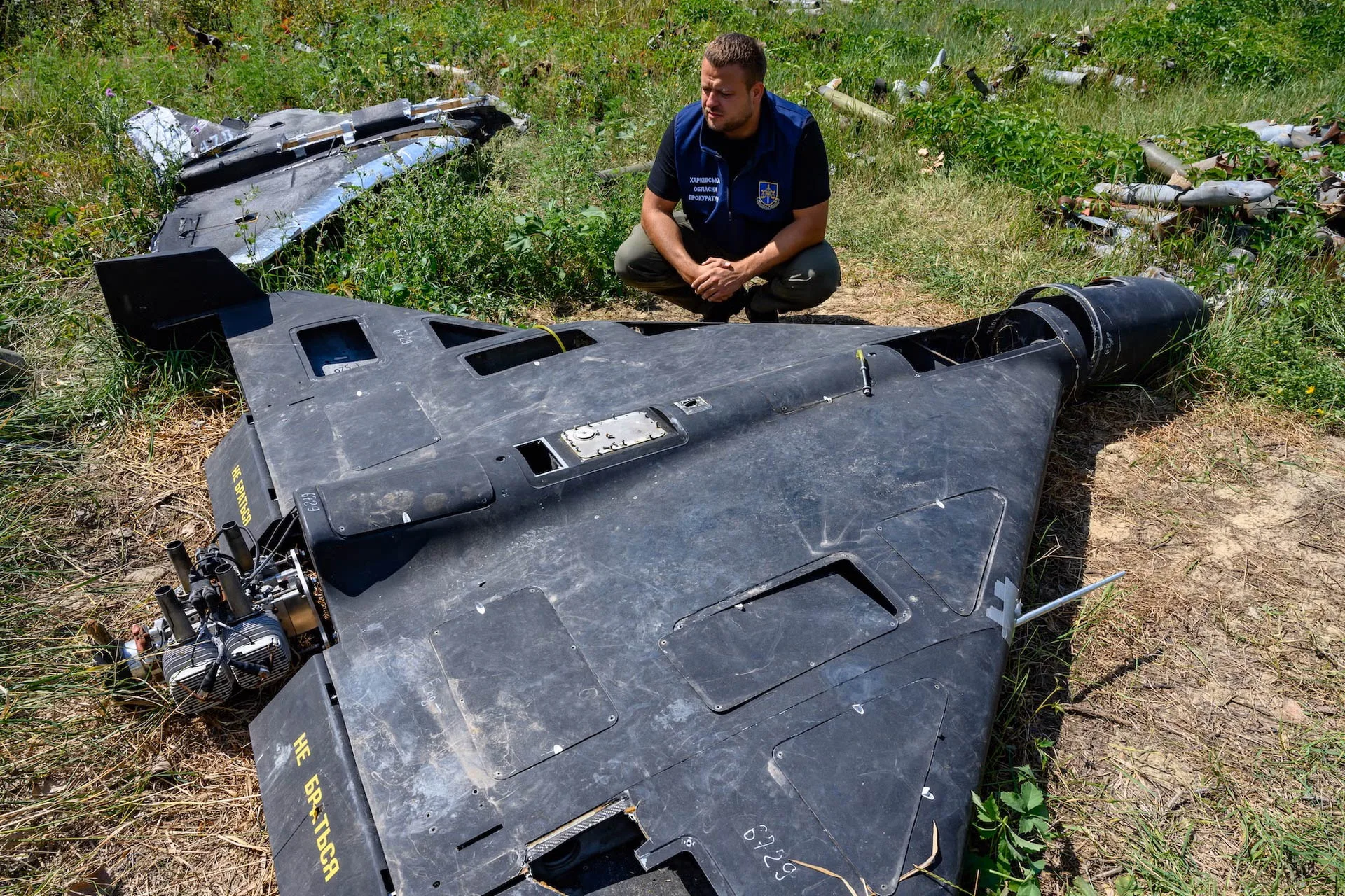 Ucrania ha adaptado sus defensas para derribar los drones Shahed, diseñados por Irán y fabricados en serie por Rusia. Créditos: Scott Peterson/Getty Images