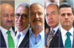 Los ex presidentes de México, Carlos Salinas de Gortari (i), Ernesto Zedillo, Vicente Fox, Felipe Calderón y Enrique Peña Nieto