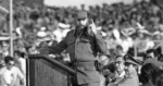 Cuban President Fidel Castro speaks to a military gathering on the 20th anniversary of the failure of the Bay of Pigs Invasion, Thursday, April 17, 1981, Havana, Cuba. Fidel spoke to the 60,000 soldiers present, telling them to be ready to die for Cuba’s communist revolution. (AP Photo/Charles Tasnadi)