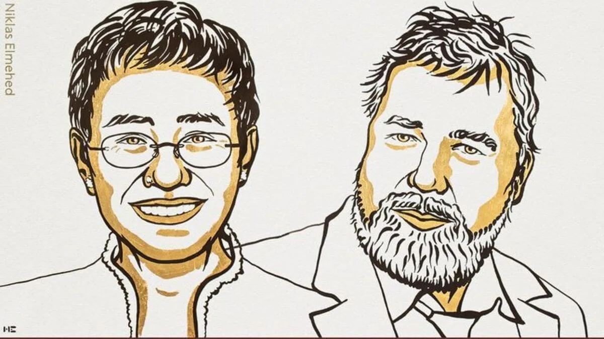 Nobel de la paz: los periodistas Maria Ressa y Dmitry Muratov comparten el premio