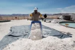 FILE PHOTO: Braulio Lopez of Galaxy Resources lithium mining division carts halite concentrate at the Salar del Hombre Muerto, or Dead Man's Salt Flat, an important source of lithium at around 4,000 meters (13,123 feet) above sea level on the border of the northern Argentine provinces of Catamarca and Salta, October 28, 2012. REUTERS/Enrique Marcarian/File Photo