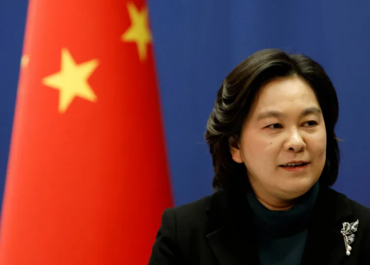 Chinese Foreign Ministry spokesperson Hua Chunying attends a news conference in Beijing, China February 24, 2022. REUTERS/Carlos Garcia Rawlins