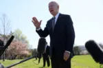 U.S. President Joe Biden calls Russia's President Vladimir Putin a war criminal and said he would call for a war crimes trial, as he speaks to reporters upon arriving at Fort Mcnair Army Base in Washington, U.S., April 4, 2022.  REUTERS/Leah Millis