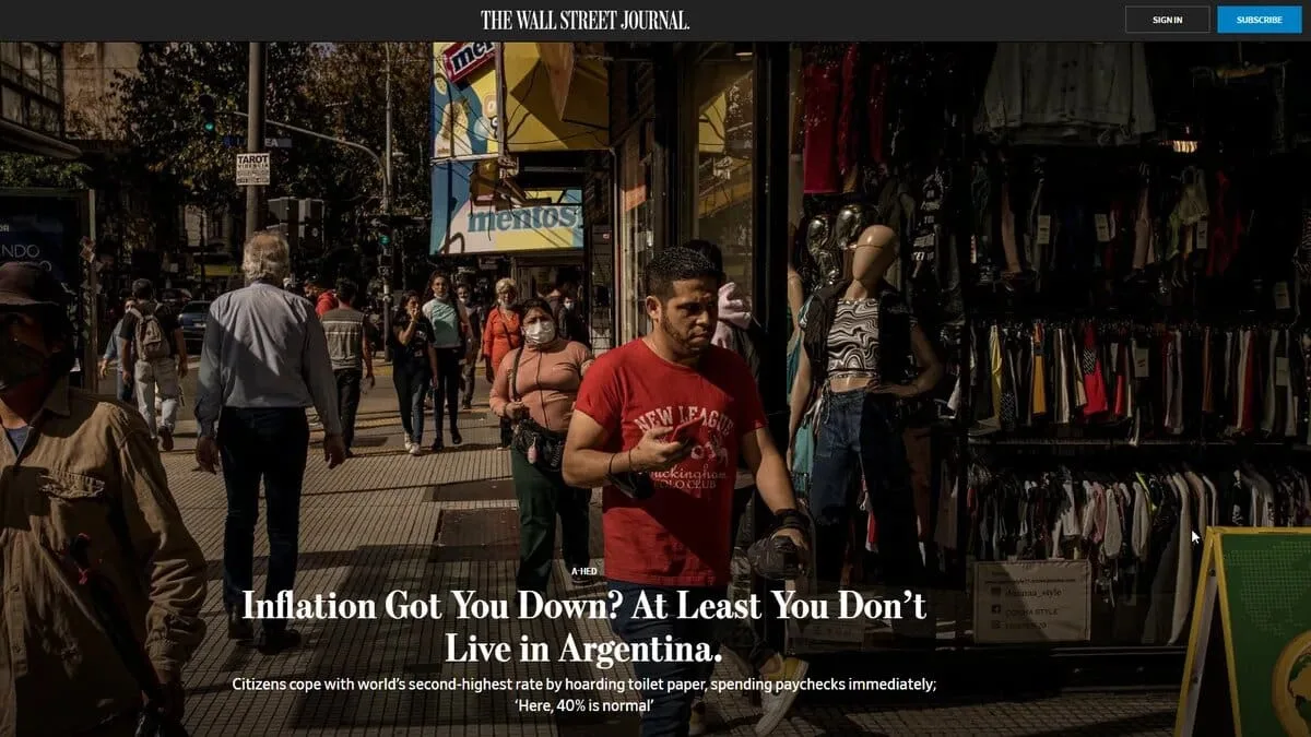 “Al menos no vivís en Argentina”: polémica del Wall Street Journal que habla sobre la situación en el país