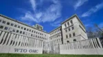 The World Trade Organization (WTO) headquarters are seen in Geneva on April 12, 2018.
The World Trade Organization is set to release its latest forecasts as trade tensions between the United States and China ratchet up. / AFP PHOTO / Fabrice COFFRINI