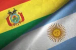 Argentina and Bolivia flag together realtions textile cloth fabric texture