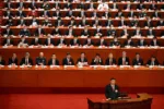 China's President Xi Jinping speaks during the opening session of the 20th Chinese Communist Party's Congress at the Great Hall of the People in Beijing on October 16, 2022. (Photo by Noel CELIS / AFP)