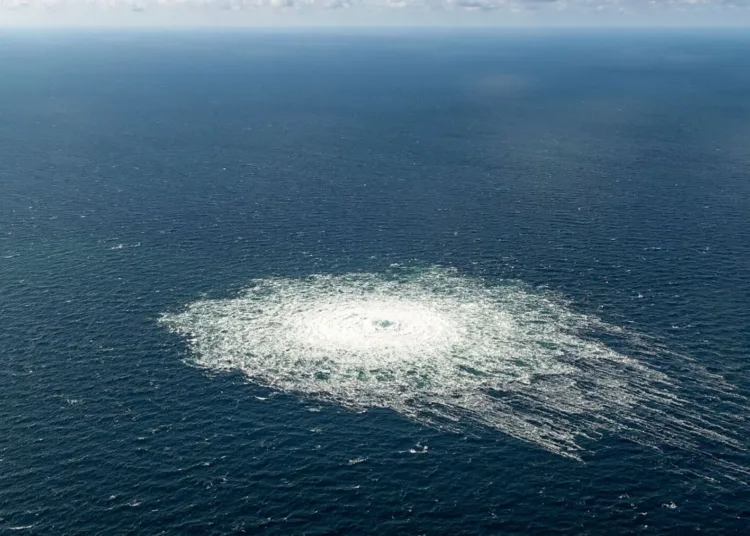 Imagen de una fuga de GNL de un gasoducto submarino en el Nordstream. Créditos/Archivo