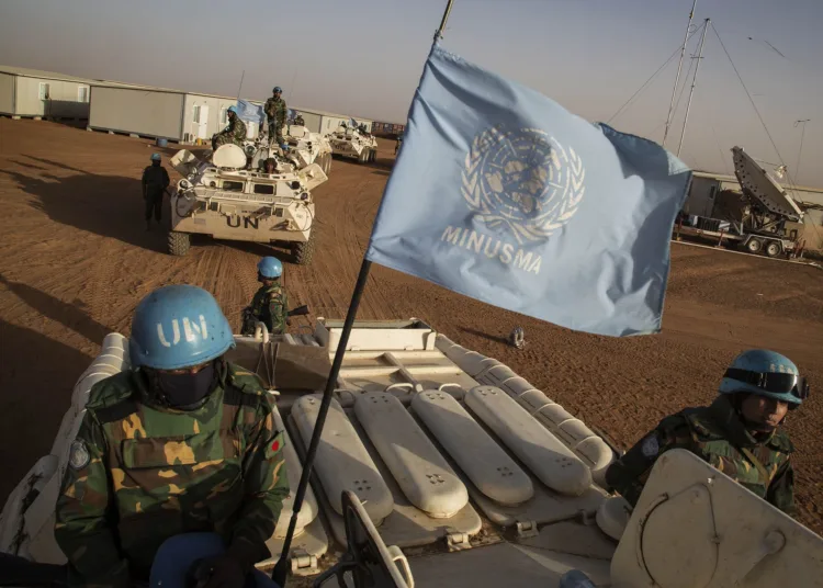 Les contingents du Niger et du Bangladesh lors d'une opération militaire à Ansongo. Photo MINUSMA/Marco Dormino