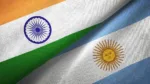 Argentina and India flag together realtions textile cloth fabric texture