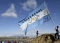 Bandera Argentina con las Islas Malvinas. Crédito archivo