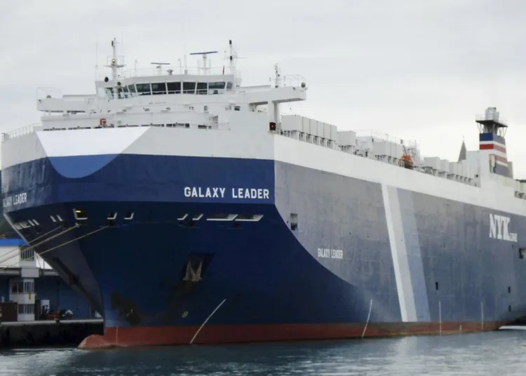 The Galaxy Leader is seen at the port of Koper, Slovenia on Sept. 16, 2008. Yemen's Houthi rebels seized the Israeli-linked cargo ship in a crucial Red Sea shipping route on Sunday, Nov. 19, 2023, officials said, taking over two dozen crew members hostage and raising fears that regional tensions heightened over the Israel-Hamas war were playing out on a new maritime front. (AP Photo/Kristijan Bracun)