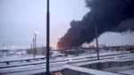 Smoke billows after Ukraine's SBU drone strikes a refinery, amid Russia's attack on Ukraine, in Ryazan, Ryazan Region, Russia, in this screen grab from a video obtained by Reuters, March 13, 2024. Video Obtained By Reuters/via REUTERS