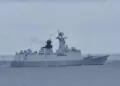 This handout photo taken and released by the Taiwan Coast Guard on May 23, 2024 shows a Chinese military ship northwest of Pengjia Island, off the coast of northern Taiwan. China on May 23 encircled Taiwan with naval vessels and military aircraft in war games aimed at punishing the self-ruled island after its new president vowed to defend democracy. (Photo by Handout / TAIWAN COAST GUARD / AFP) / -----EDITORS NOTE --- RESTRICTED TO EDITORIAL USE - MANDATORY CREDIT "AFP PHOTO / TAIWAN COAST GUARD " - NO MARKETING - NO ADVERTISING CAMPAIGNS - DISTRIBUTED AS A SERVICE TO CLIENTS