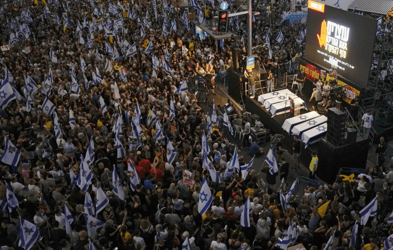 Protestas en Israel para exigir el cese al fuego y el rescate de los rehenes 