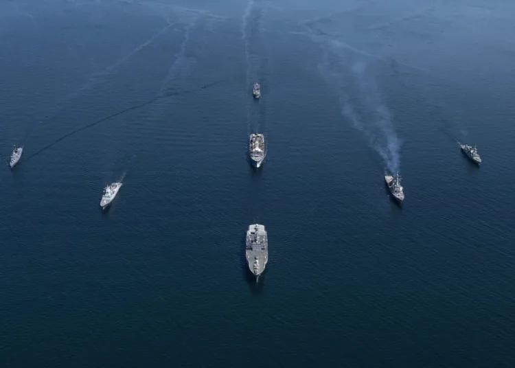 200608-N-BM428-1208 BALTIC SEA (June 8, 2020) Ships from nations participating in exercise Baltic Operations (BALTOPS) 2020 sail in formation while in the Baltic Sea, June 8, 2020. The ships pictured are (in alphabetical order by home nation): the Royal Canadian Navy Halifax-class frigate HMCS Fredericton (FFH 337), the German Navy Bremen-class frigate FGS Luebeck (F214), the German Navy Rhone-Class replenishment oiler FGS Rhoen (A1443), the Royal Norwegian Navy Fridtjof Nansen-class frigate HNoMS Otto Suerdrup (F312), the U.S. Navy Blue Ridge-class command and control ship USS Mount Whitney (LCC 20), the U.S. Navy Arleigh Burke-class guided-missile destroyer USS Donald Cook (DDG 75), and the U.S. Navy Supply-class fast-combat support ship USNS Supply (T-AOE 6). BALTOPS is the premier annual maritime-focused exercise in the Baltic Region, marking the 49th year of one of the largest exercises in Northern Europe enhancing flexibility and interoperability among allied and partner nations. (U.S. Navy photo by Mass Communication Specialist 1st Class Kyle Steckler)