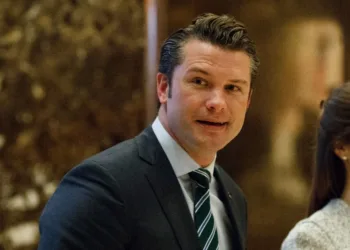 Pete Hegseth, former executive director of Vets For Freedom, walks to an elevator for a meeting with President-elect Donald Trump at Trump Tower in New York, Thursday, Dec. 15, 2016. (AP Photo/Evan Vucci)