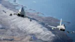 No 1435 Flight Typhoon FGR4, pareja volando sobre las Islas Malvinas durante un vuelo de entrenamiento rutinario (Imagen: MOD).