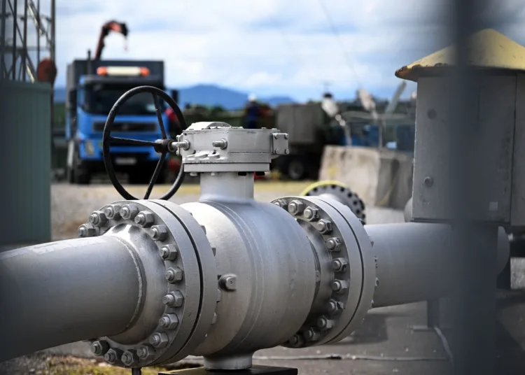 Facilities of the Haidach gas storage station near Strasswalchen, Austria, are pictured on July 1, 2022. Russia's gas group Gazprom is about to loose its usage rights at the facility. (Photo by BARBARA GINDL / APA / AFP) / Austria OUT