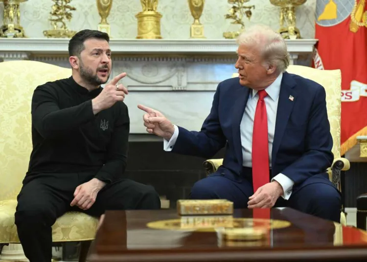 US President Donald Trump and Ukraine's President Volodymyr Zelensky meet in the Oval Office of the White House in Washington, DC, February 28, 2025. Zelensky and Trump openly clashed in the White House on February 28 at a meeting where they were due to sign a deal on sharing Ukraine's mineral riches and discuss a peace deal with Russia. "You're not acting at all thankful. It's not a nice thing," Trump said. "It's going to be very hard to do business like this," he added. (Photo by SAUL LOEB / AFP) (Photo by SAUL LOEB/AFP via Getty Images)