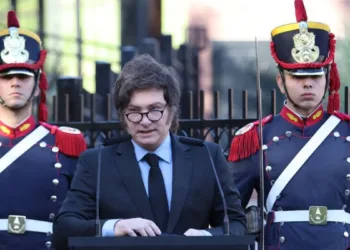 Javier Milei durante el acto del 2 de abril. Crédito: Archivo