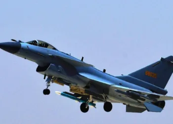 (180416) -- BEIJING, April 16, 2018 (Xinhua) -- Photo taken on April 12, 2018 shows a J-10C fighter jet in a training.  China's new multi-role fighter jet J-10C began combat duty Monday, the People's Liberation Army (PLA) air force announced.  It is China's third-generation supersonic fighter and made its debut when the PLA marked its 90th anniversary in July 2017 at Zhurihe military training base in Inner Mongolia Autonomous Region. Equipped with an advanced avionics system and various airborne weapons, the domestically-developed fighter has airstrike capabilities within medium and close range and is capable of precisely striking land and maritime targets. (Xinhua/Liu Chuan) (mp) (Photo by Liu Chuan / XINHUA / Xinhua via AFP)