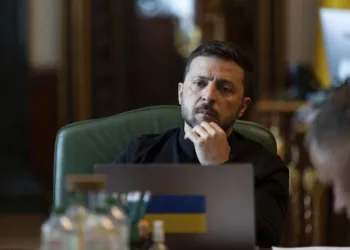 May 20, 2025, Kiev, Ukraine: Ukrainian President Volodymyr Zelenskyy, listens during a phone call with French President Emmanuel Macron, May 20, 2025 in Kiev, Ukraine. The two discussed the Trump/Putin phone call and next steps toward a ceasefire agreement. Europa Press/Contacto/Ukraine Presidency/Ukrainian