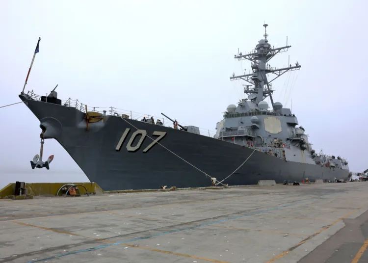 250315-N-YB423-1034 YORKTOWN, Va. (March 15, 2025) The Arleigh Burke-class guided-missile destroyer USS Gravely (DDG 107) is moored at Naval Weapons Station Yorktown prior to getting underway for a scheduled employment  to the U.S. Northern Command area of responsibility. U.S. Northern Command is working together with the Department of Homeland Security to augment U.S. Customs and Border Protection along the southern border with additional military forces. (U.S. Navy photo by Mass Communication Specialist 1st Class Ryan Williams)