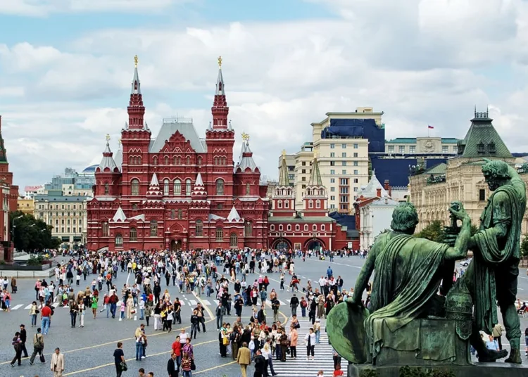 Red Square in Moscow, Russian Federation. National Landmark. Tourist Destination.