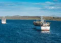 Dos buques pesqueros extranjeros navegan en aguas cercanas a las Islas Malvinas. Imagen ilustrativa
