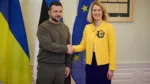 Durante su visita oficial a la República de Estonia, el Presidente de Ucrania, Volodymyr Zelenskyy, se reunió con la Primera Ministra de Estonia, Kaja Kallas, el 11 de enero de 2024. Créditos: oficina del presidente de Ucrania