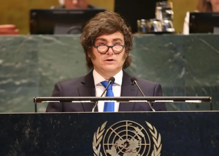 En su discurso ante la Asamblea General de Naciones Unidas del 24 de septiembre de 2025, Javier Milei reiteró el reclamo legítimo e irrenunciable de soberanía sobre las Islas Malvinas, Georgias del Sur y Sándwich del Sur. Créditos: Oficina del Presidente de la República Argentina