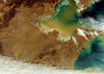 Imagen del Mar Amarillo. Créditos: European Space Agency