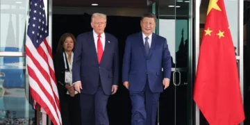Presidente de Estados Unidos, Donald Trump, junto al presidente de China, Xi Jinping